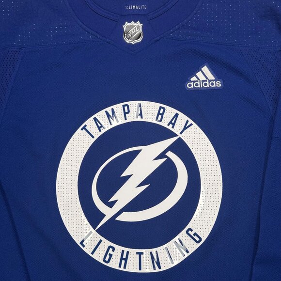Adidas MiC Tampa Bay Lightning Team Issue Practice Jersey 56 Climalite Royal Blu - Picture 3 of 5